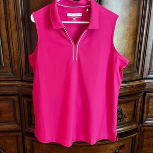 Pebble Beach Pink Sleeveless Golf Polo Shirt